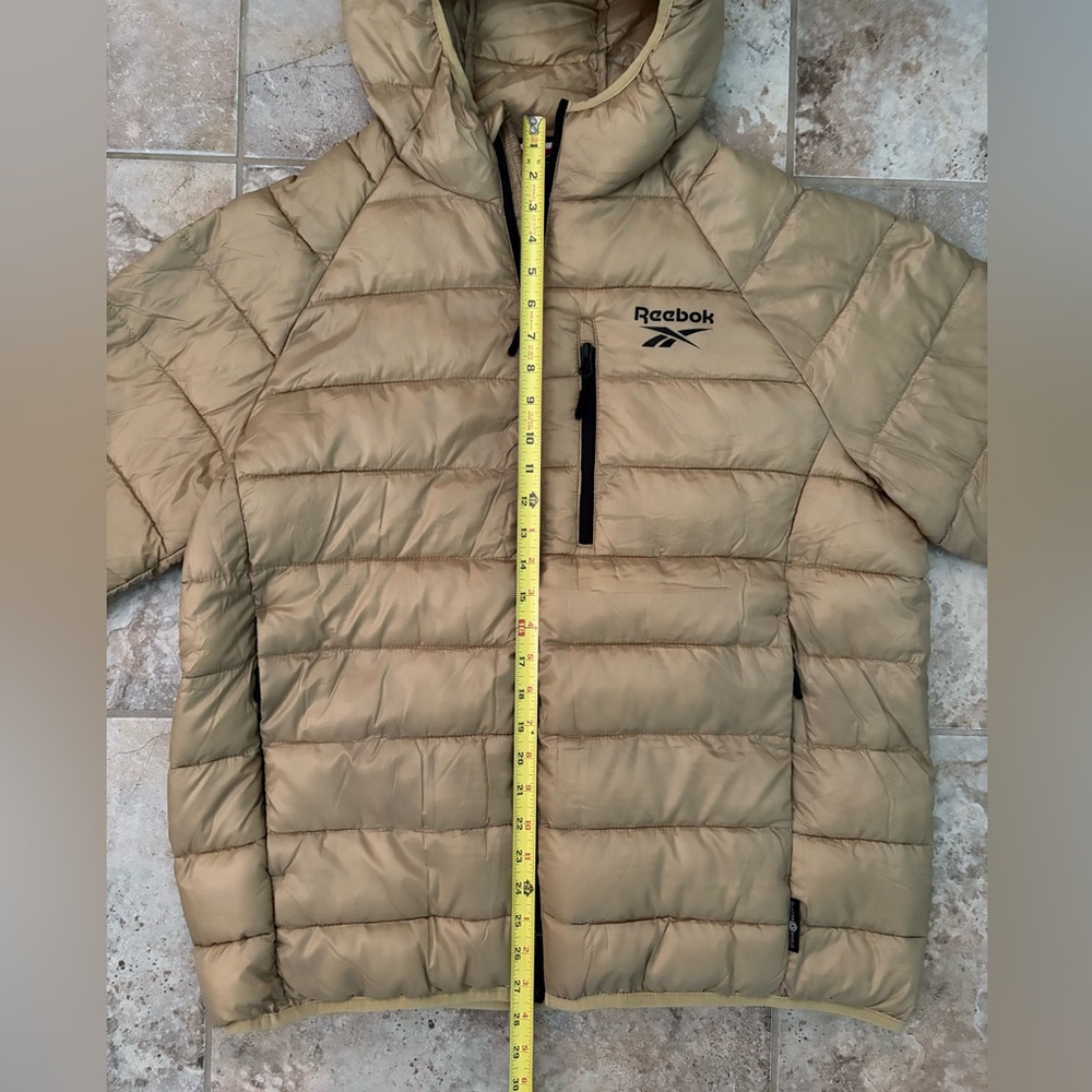 REEBOK Men's Glacier Shield Jacket Zip Insulated Resistant Hood Sand NWT Size XL - Picture 10 of 11